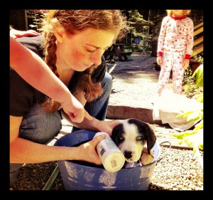 firstBath got her first bath