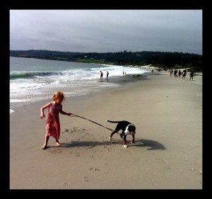 running on the beach